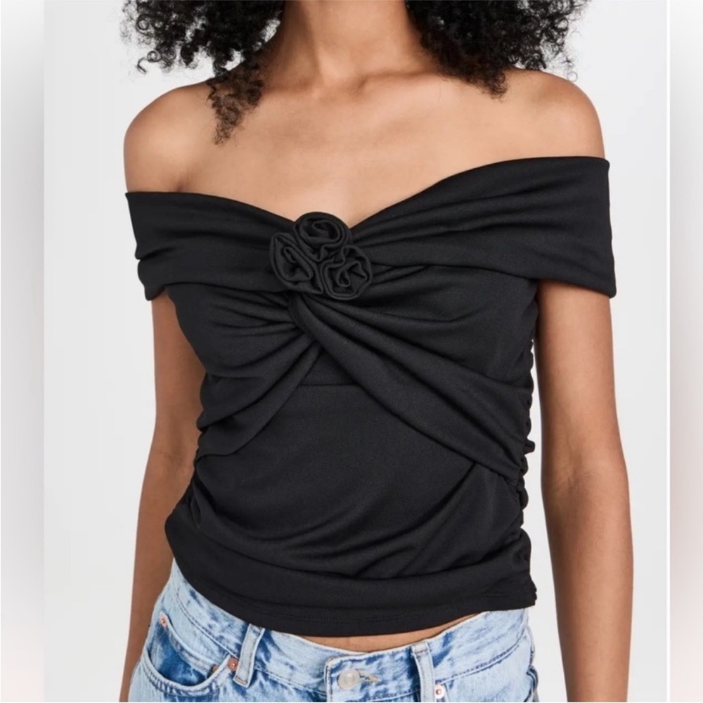 Off-Shoulder Black Blouse